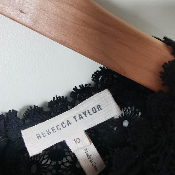 Rebecca Taylor black lace sleeveless top - Picture 5 of 8